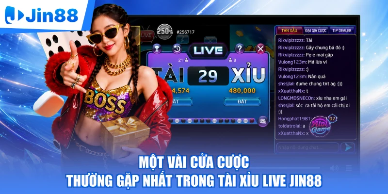 Một vài cửa cược thường gặp nhất trong tài xỉu live Jin88